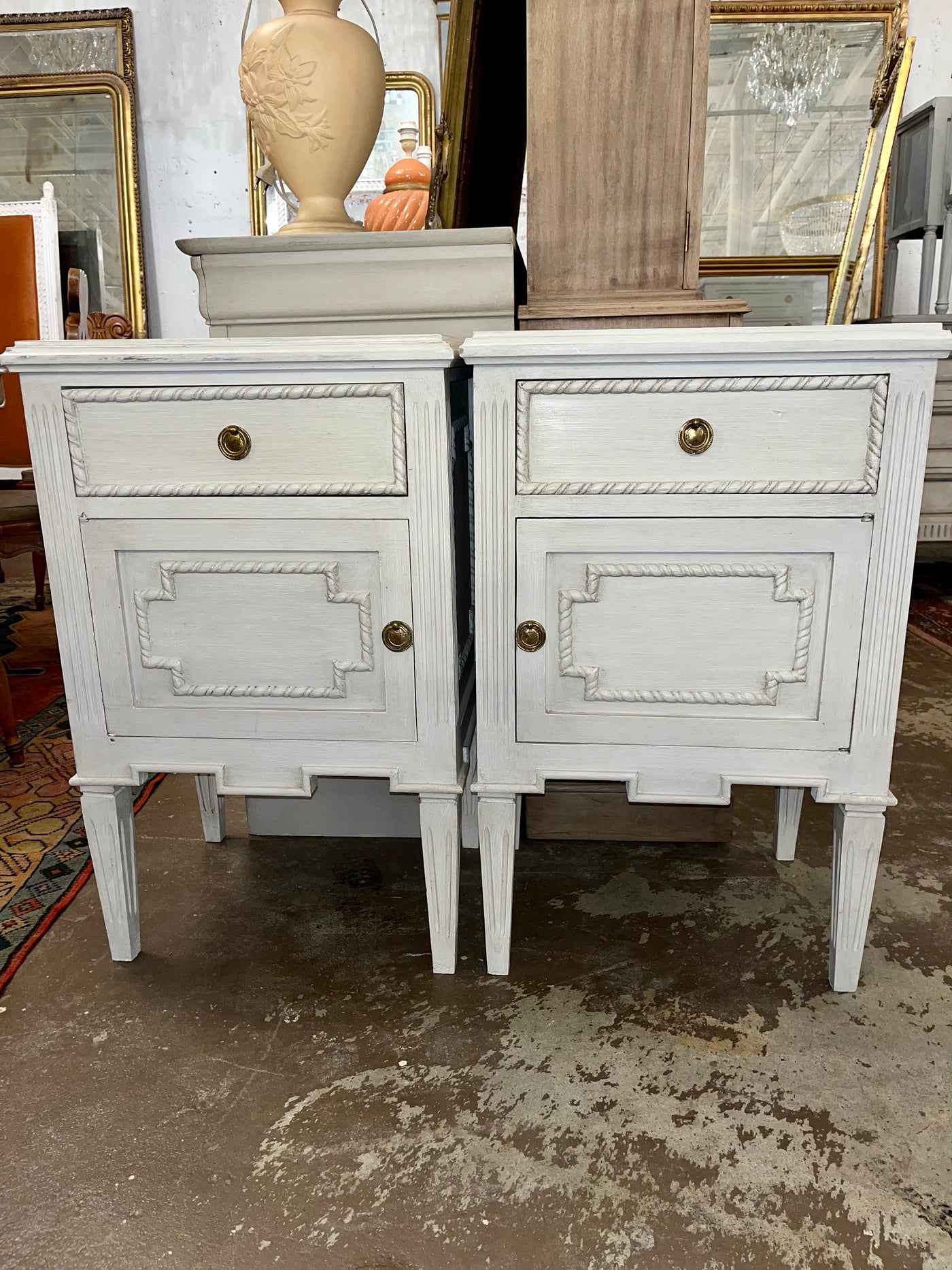 Swedish Nightstand with Drawer & Door