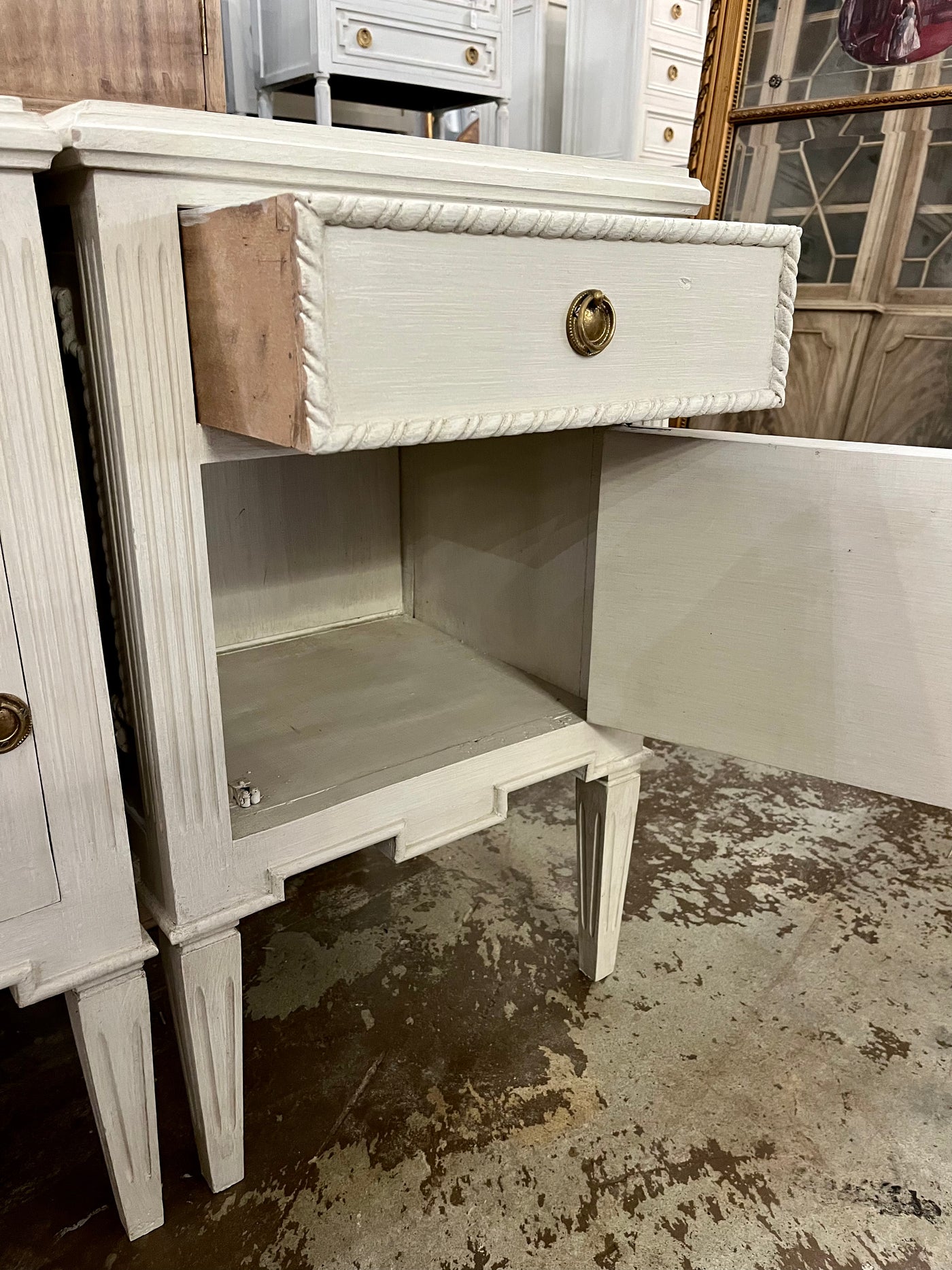 Swedish Nightstand with Drawer & Door