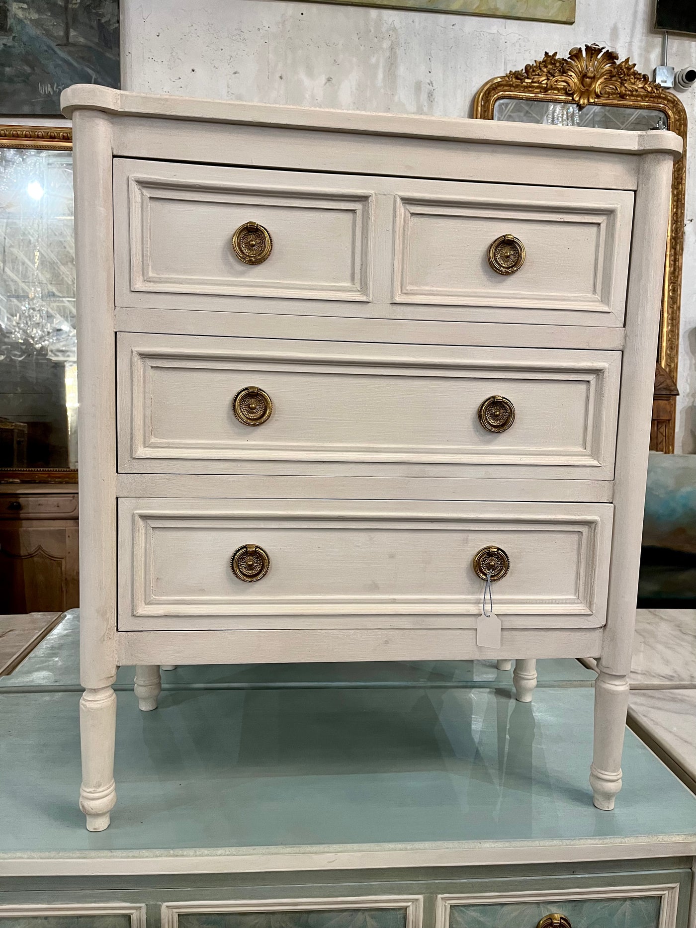 Swedish 3 Drawer Nightstand with Rounded Corners