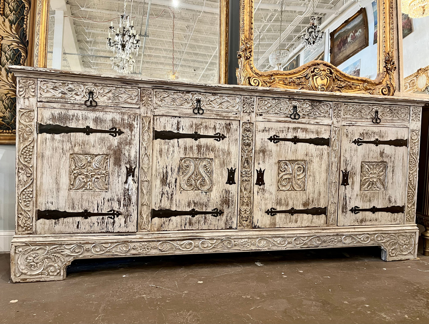 18th Century French Sideboard with Antique White Finish