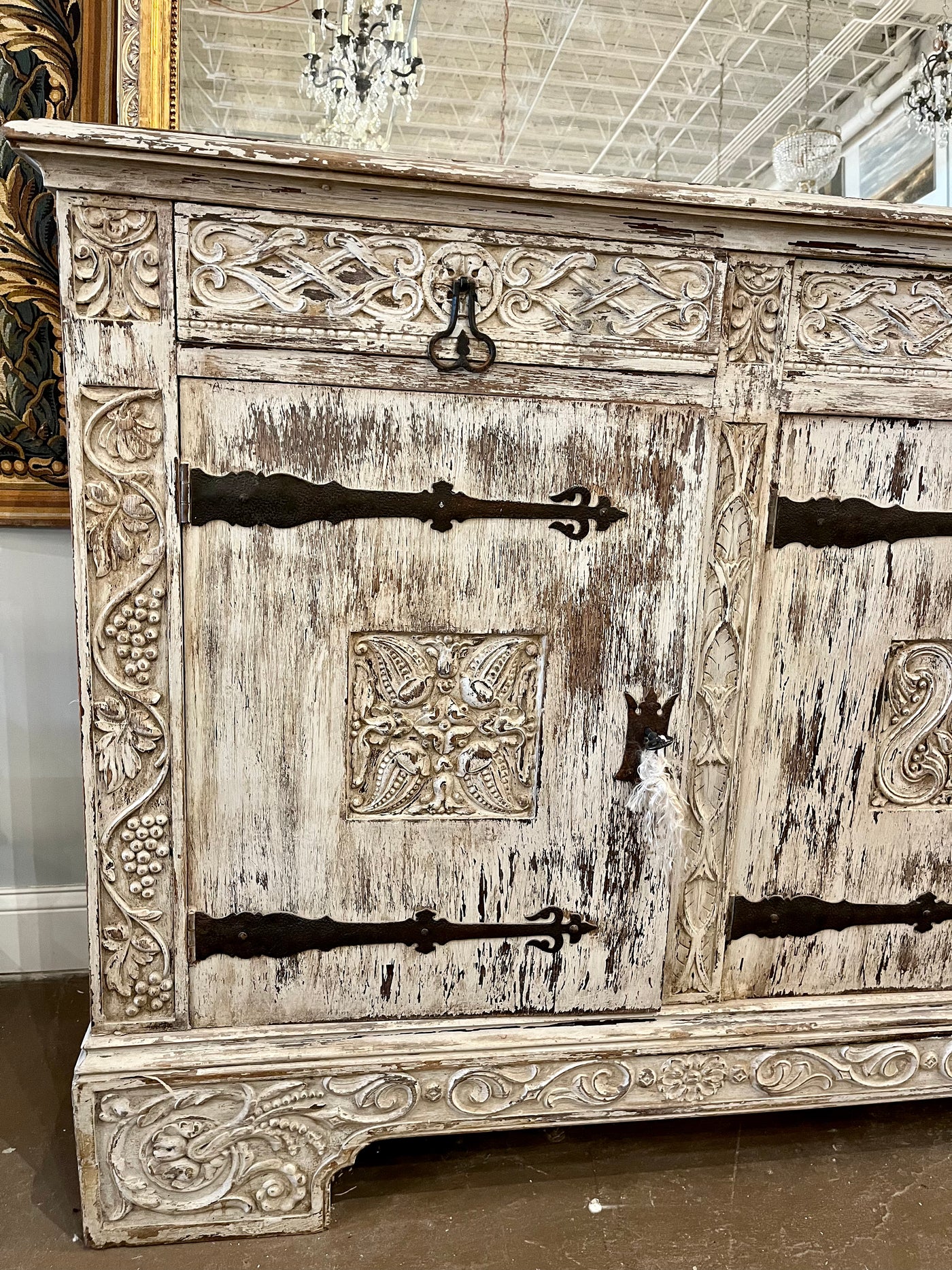 18th Century French Sideboard with Antique White Finish