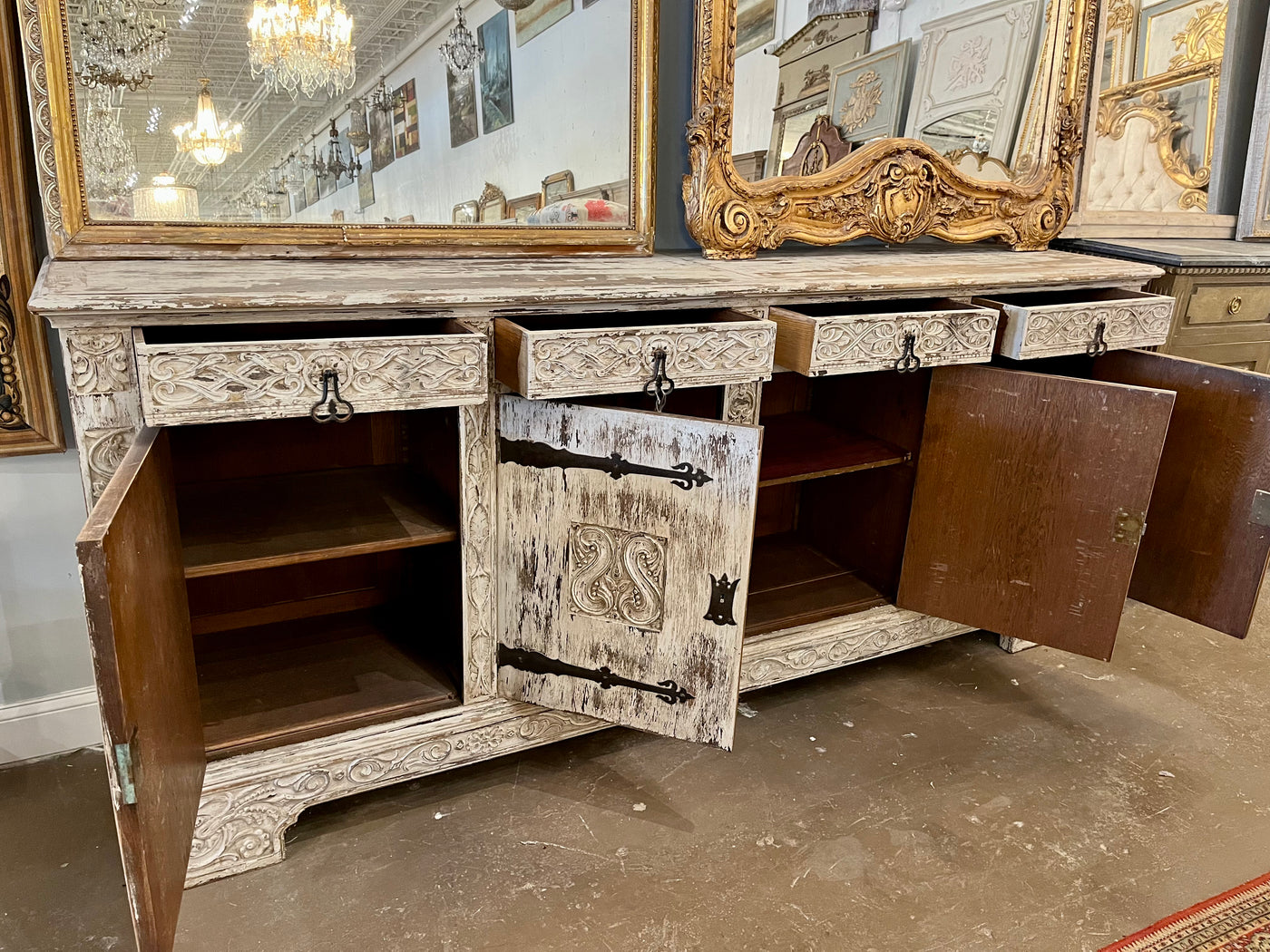 18th Century French Sideboard with Antique White Finish