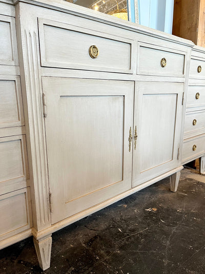 Swedish Dresser with Cabinet Doors in Warm White | Le Chateau | European Luxury Furniture in Atlanta