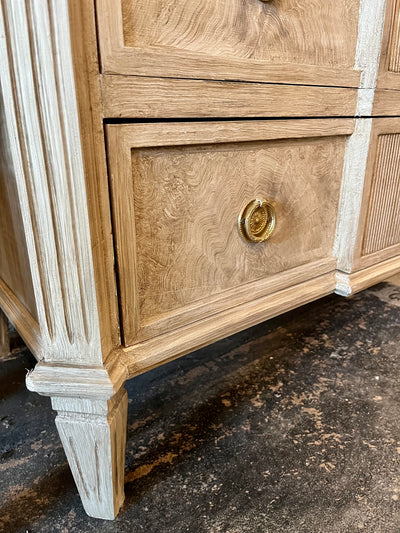 Swedish Reeded Front Chest with Painted Marble Top | Le Chateau | European Luxury Furniture in Atlanta