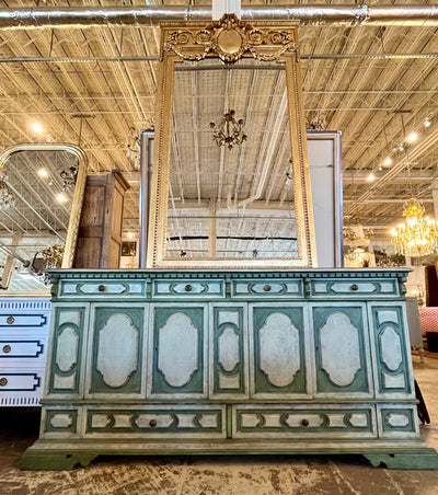 French Green Paneled Sideboard