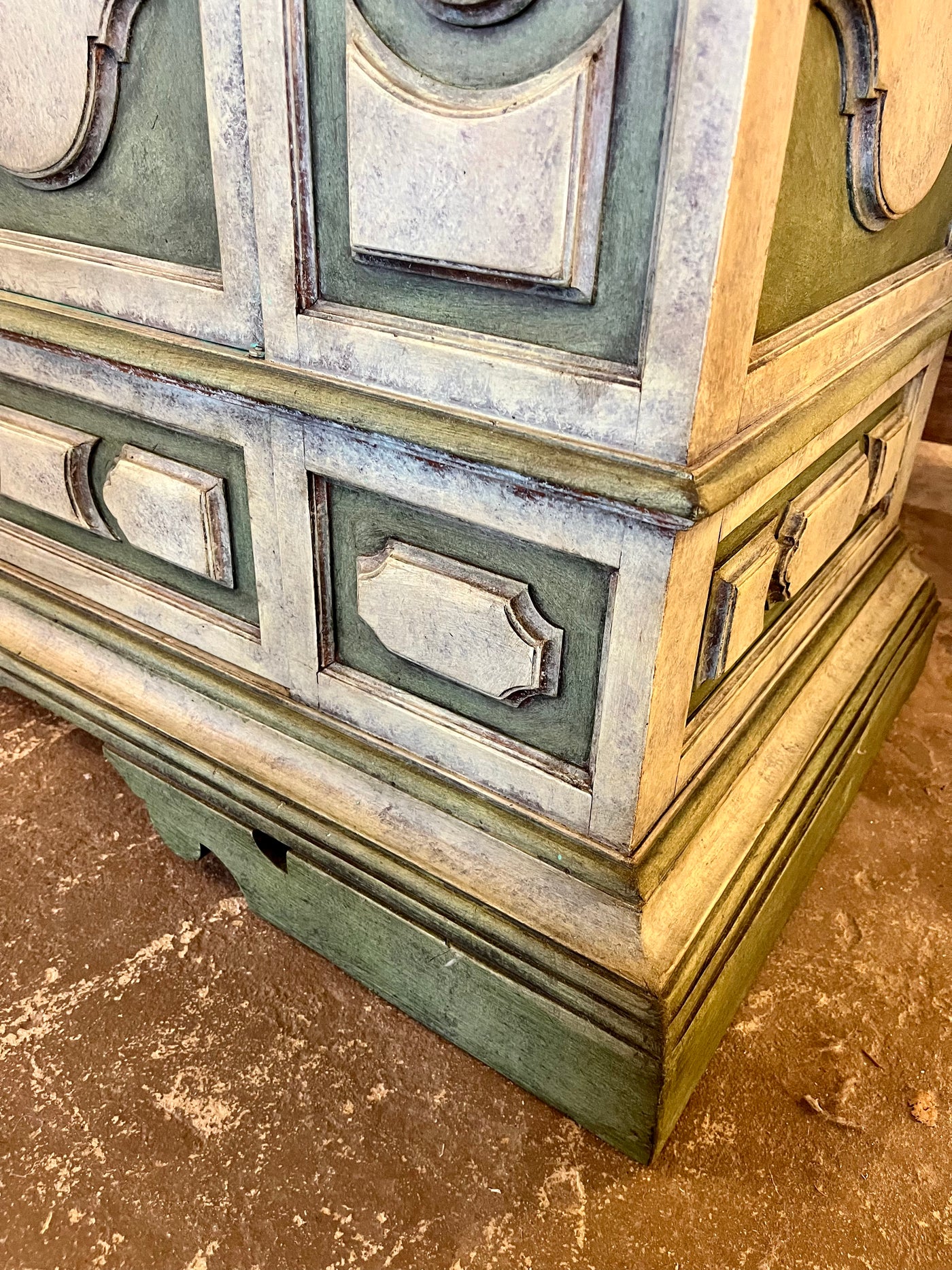 French Green Paneled Sideboard