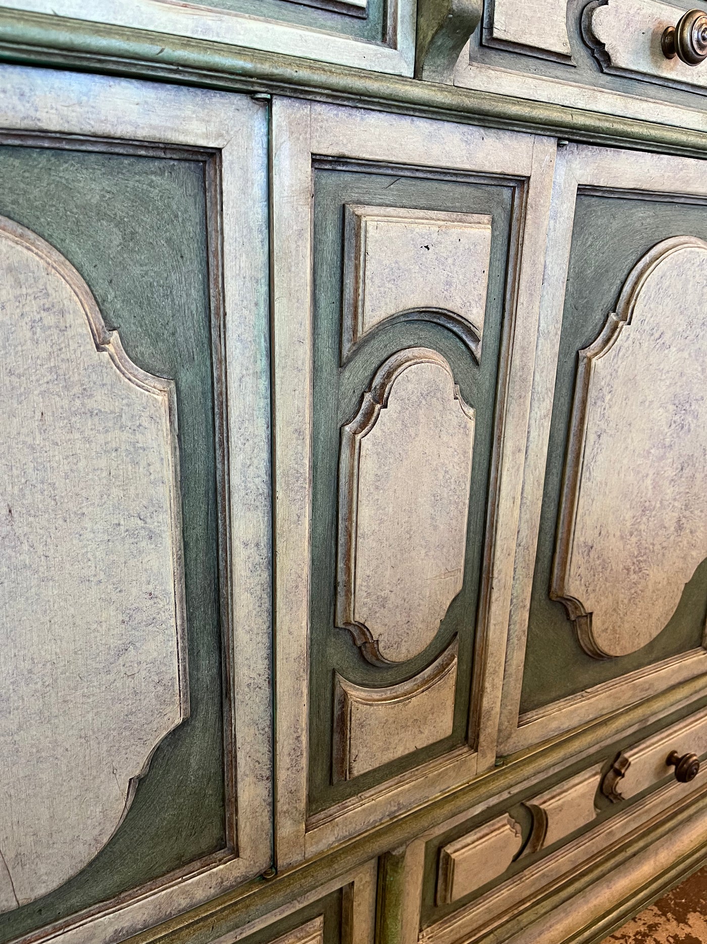 French Green Paneled Sideboard