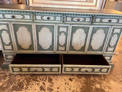 French Green Paneled Sideboard