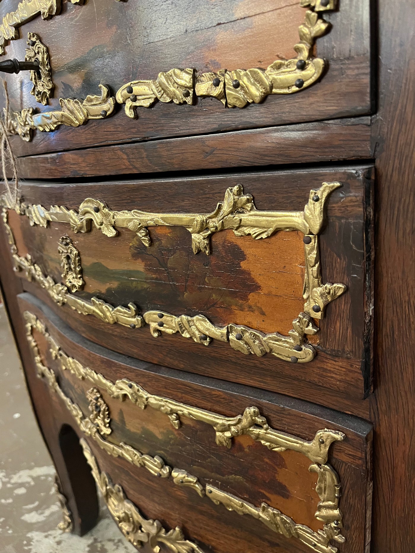 Louis XVI Marble Top Secretary Chest