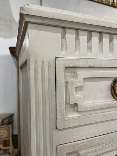 White Swedish Chest with Open Trim and Fluted Detail | Le Chateau | European Luxury Furniture in Atlanta