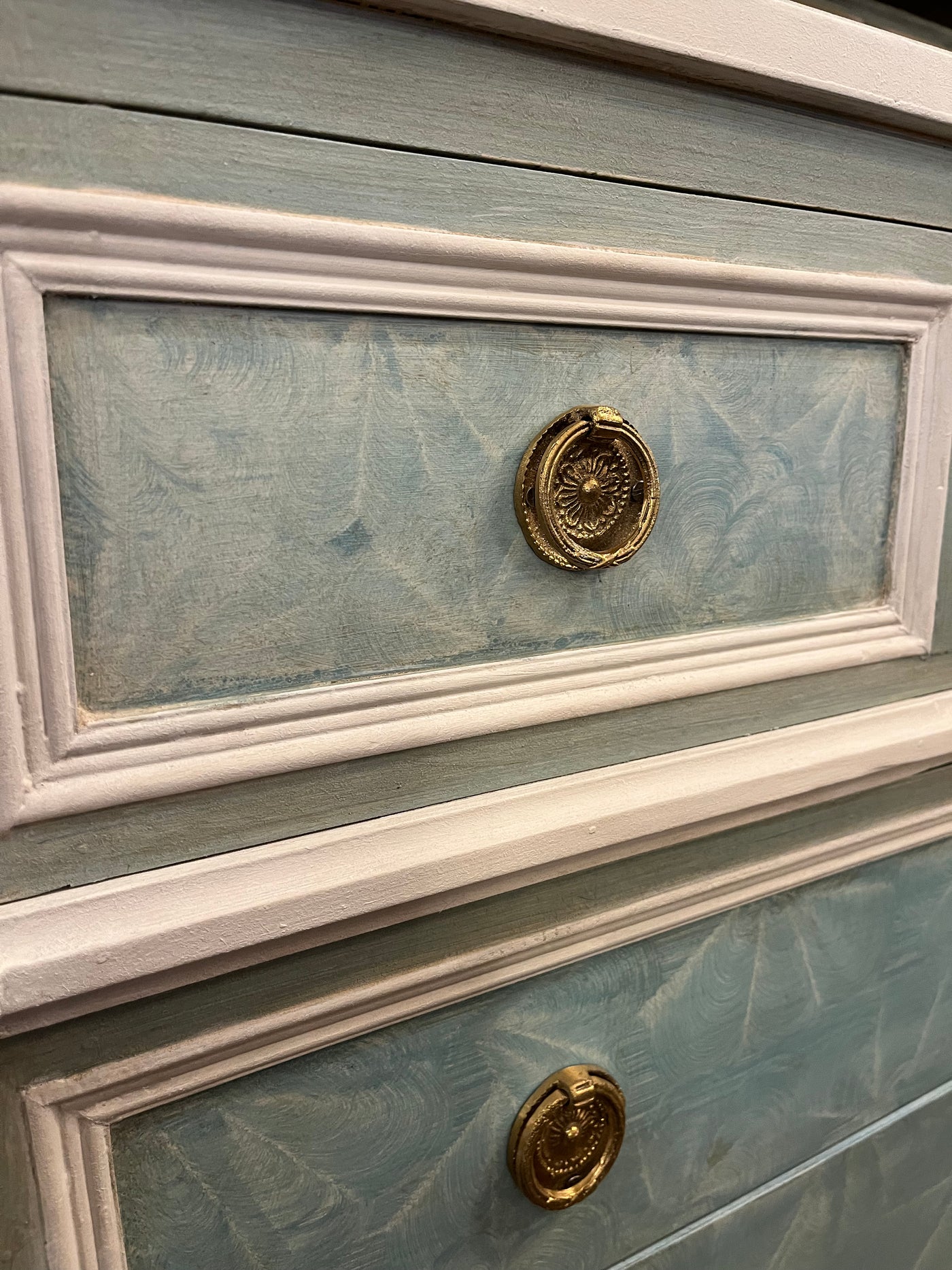 Textured Blue Swedish Chest of Drawers | Le Chateau | European Luxury Furniture in Atlanta