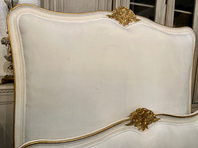 Queen Complete Bed Set with Cream Upholstery | Le Chateau | European Luxury Furniture in Atlanta