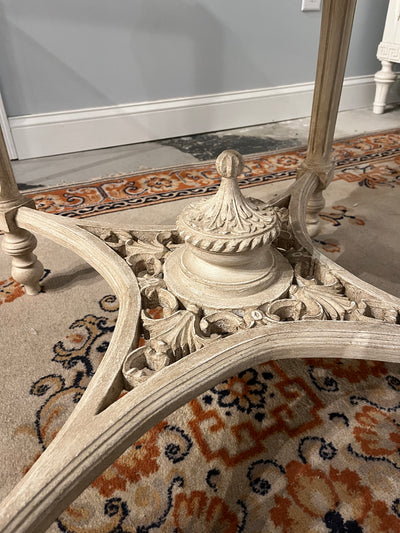 Antique French Louis XVI Marble Top White Center Table