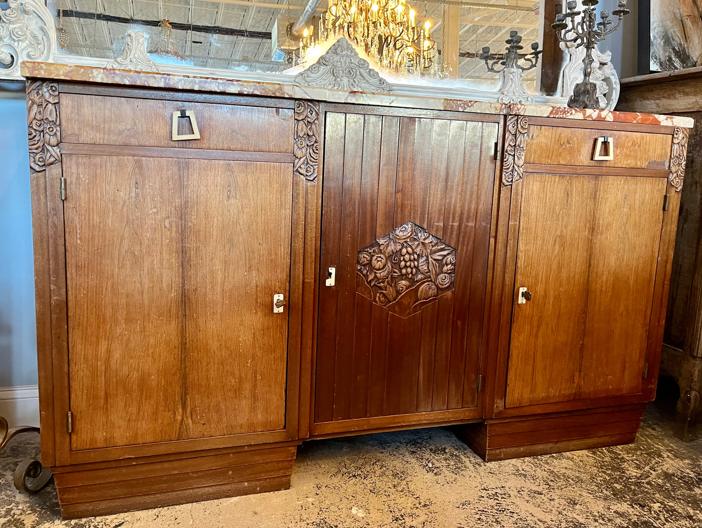 Marble Top Art Deco Buffet | Le Chateau | European Luxury Furniture in Atlanta