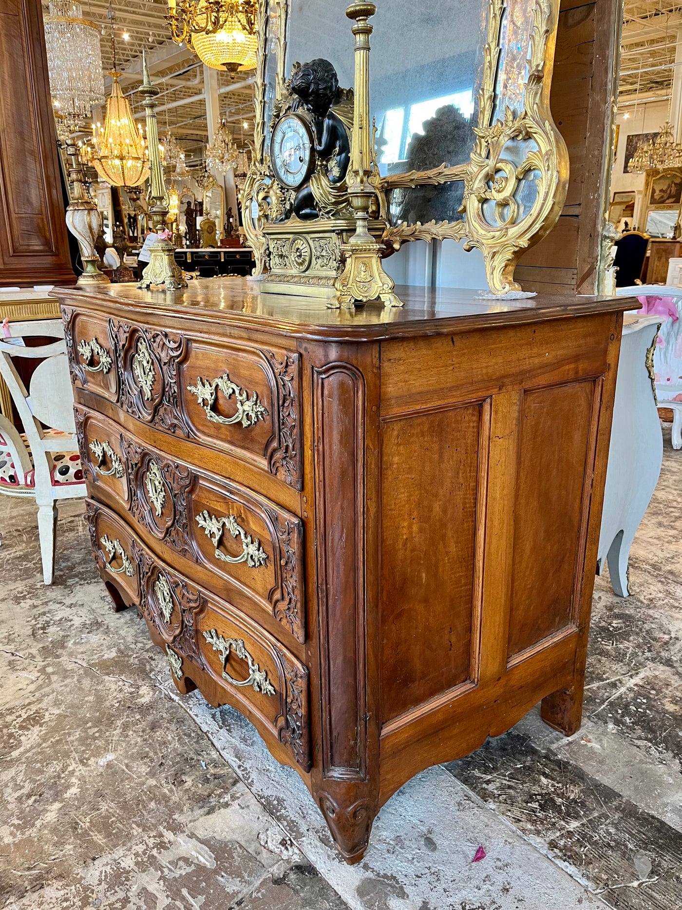 18th Century Chest with Original Brass Hardware | Le Chateau | European Luxury Furniture in Atlanta