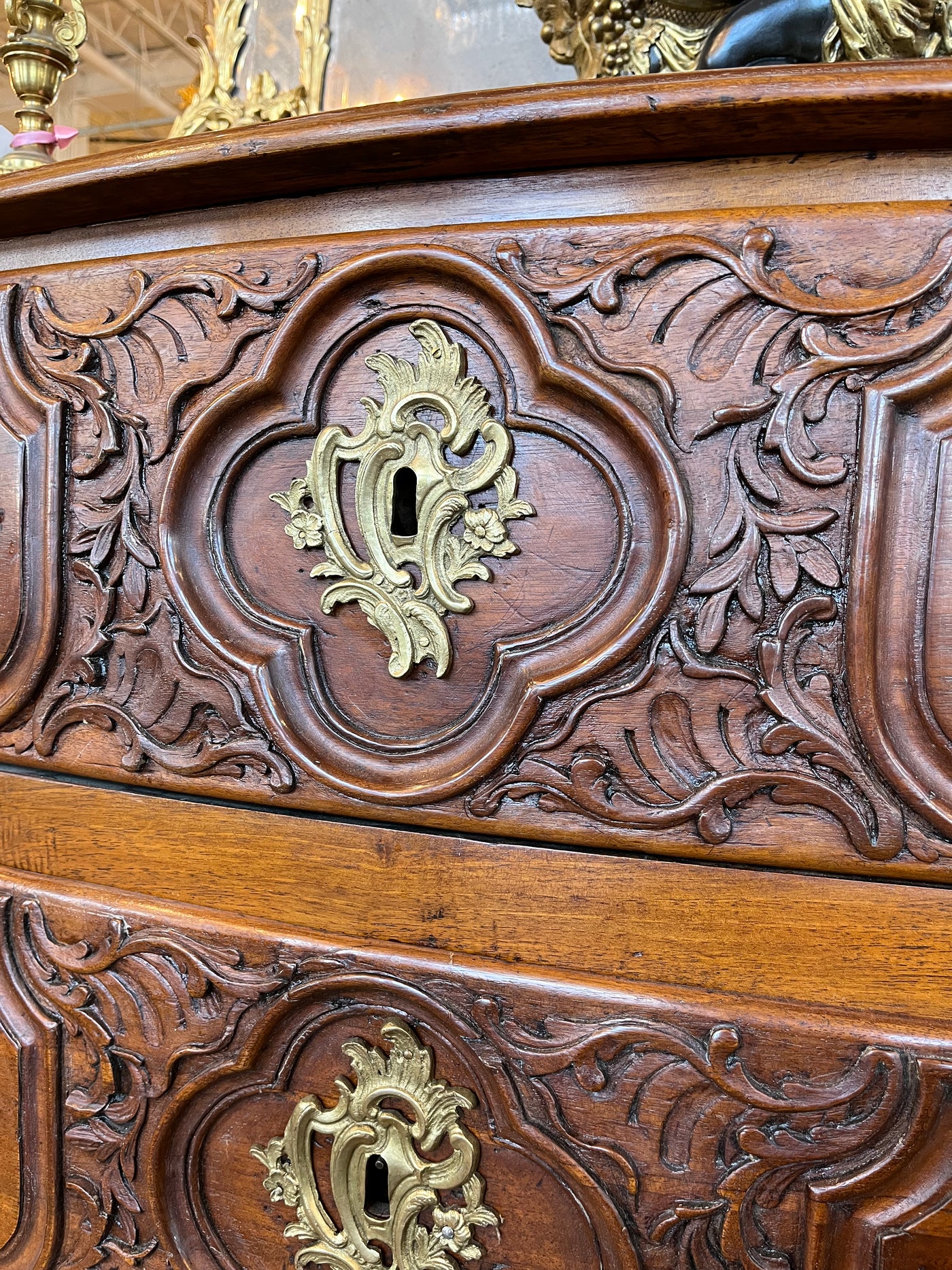 18th Century Chest with Original Brass Hardware | Le Chateau | European Luxury Furniture in Atlanta