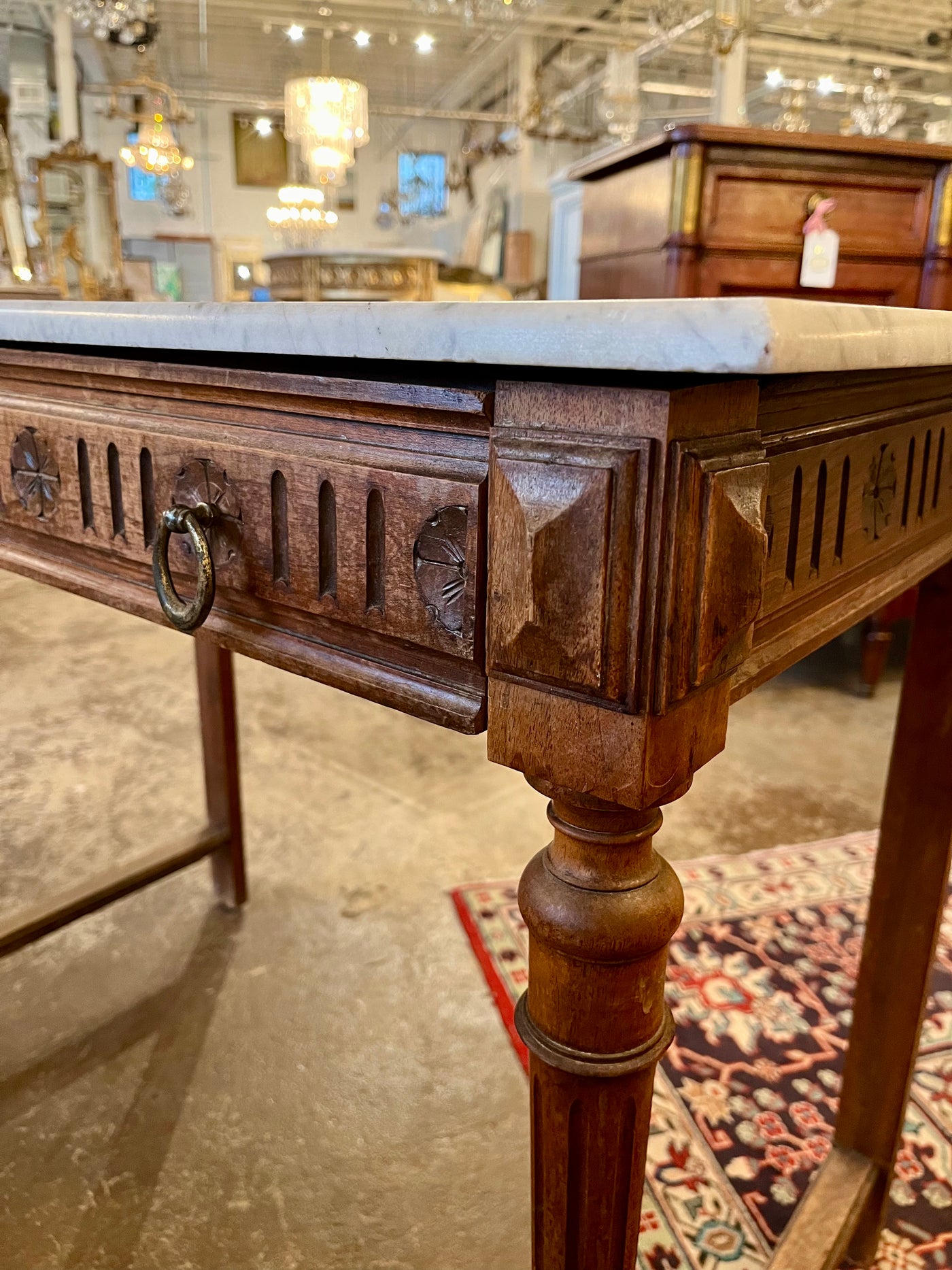 Victorian Marble Top Writing Desk
