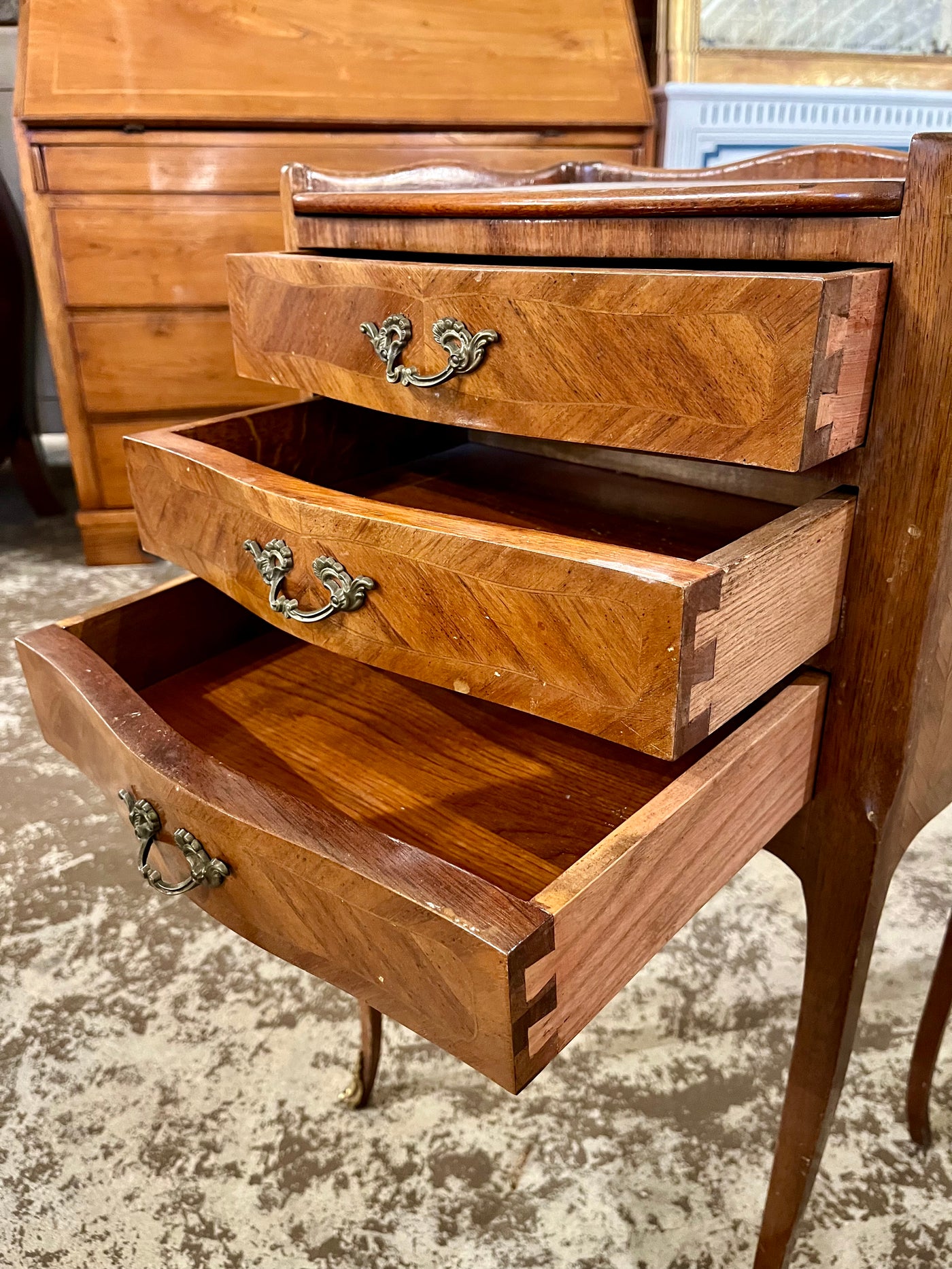 Antique French Marquetry Petite Chest | Le Chateau | European Luxury Furniture in Atlanta