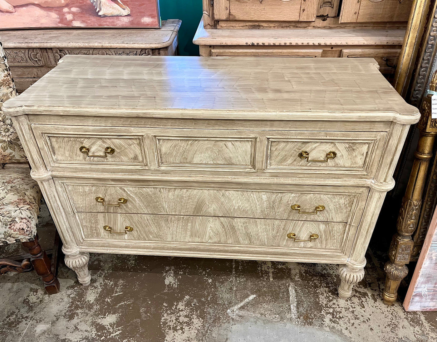 Swedish Chest with Faux Burl Wood Chest