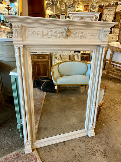 Soft White Mirror with Fluted Columns