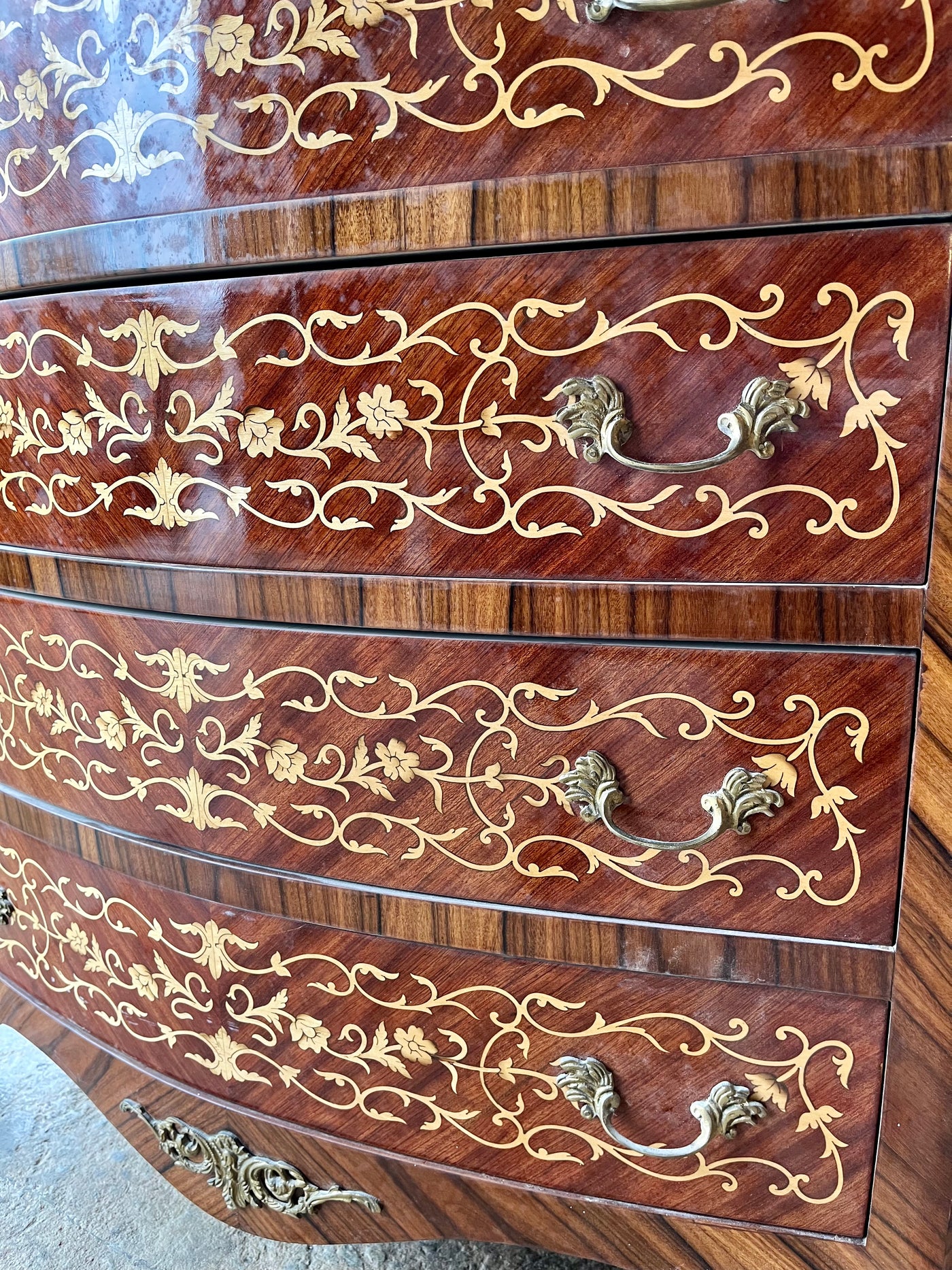 Louis XV Ornate Marquetry Chest