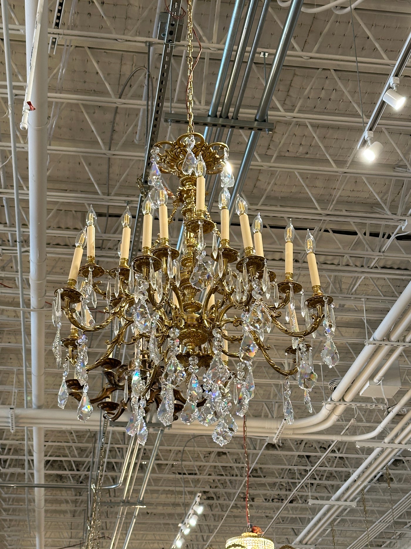 Brass and Crystal Chandelier | Le Chateau | European Luxury Furniture in Atlanta