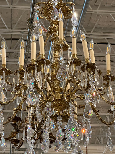 Brass and Crystal Chandelier | Le Chateau | European Luxury Furniture in Atlanta