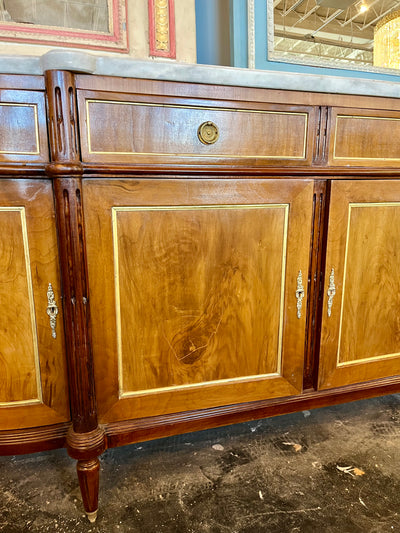 Louis XVI Walnut Burl Wood Sideboard