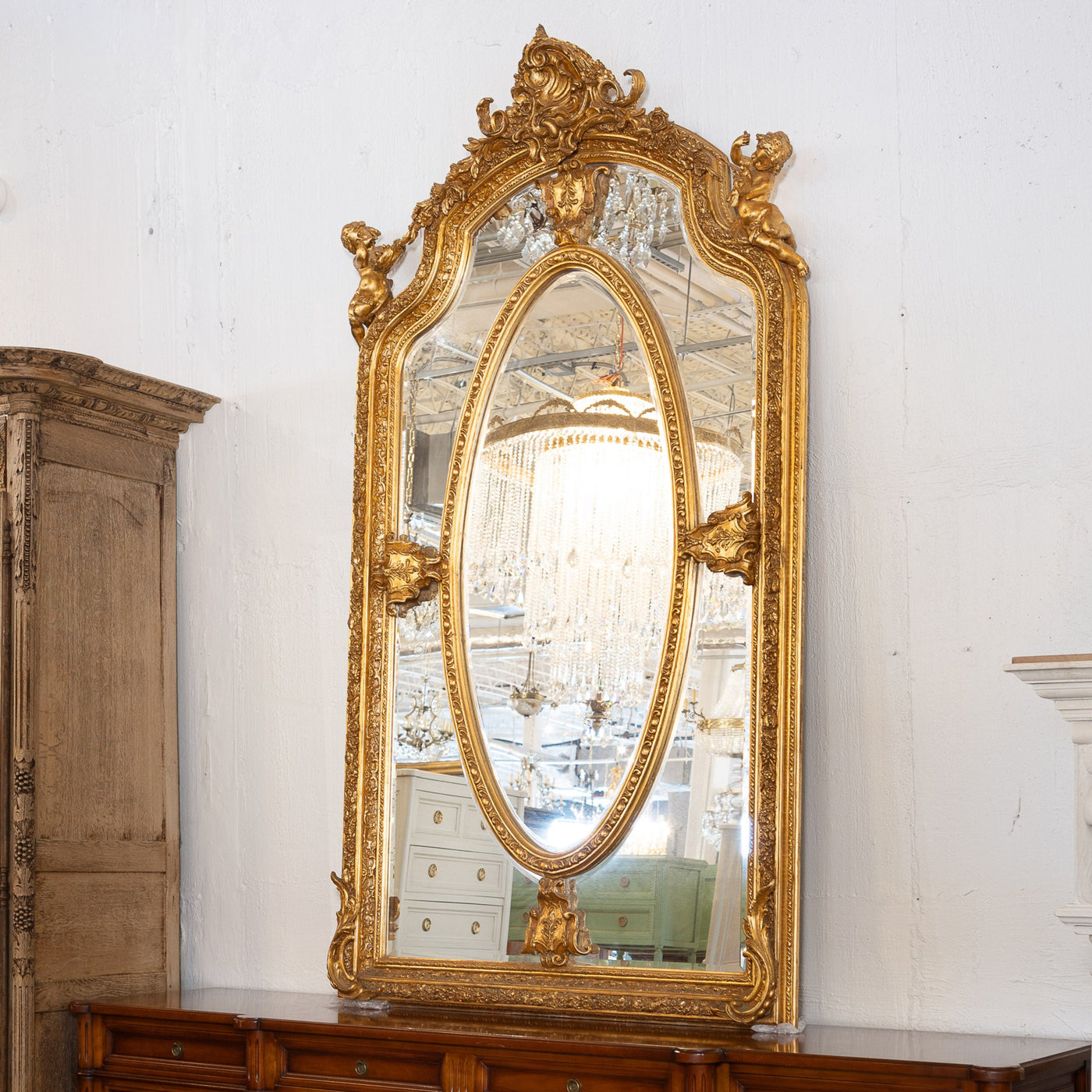 Pair of Louis XIV Gilt Beveled Pair of Mirrors - Beveled Mirror | Le Chateau (Atlanta, GA) • 1