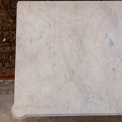 Louis XVI St. Charles 3-Drawer Chest – Burl Wood & White Marble Top