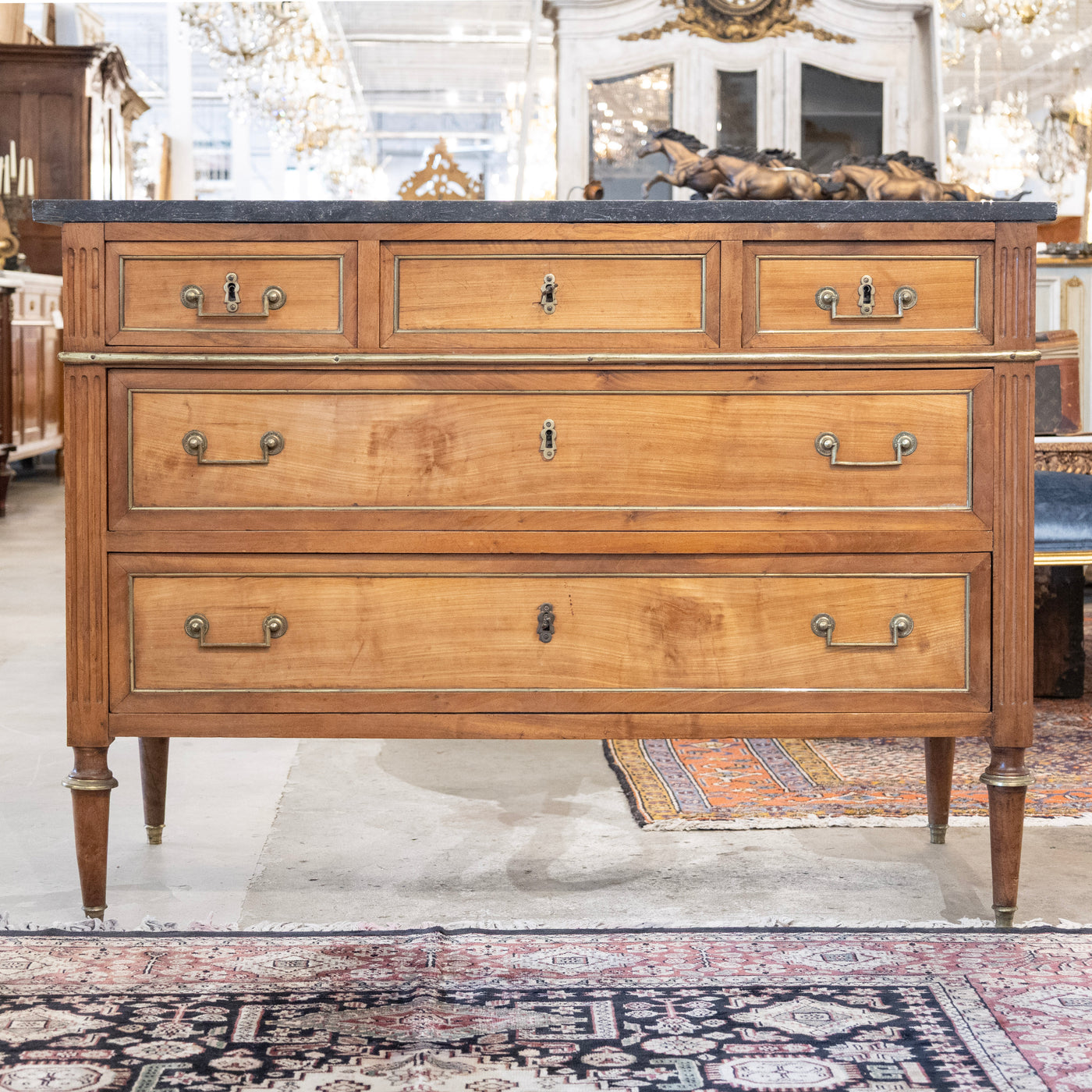 Louis XVI 18th Century Chest – Wood with Black Marble Top