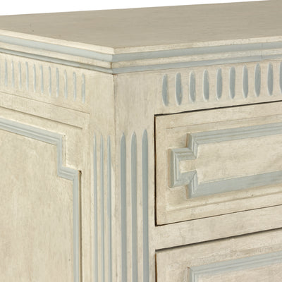 Scandinavian Chest with Rounded Legs and Blue Trim | Le Chateau | European Luxury Furniture in Atlanta