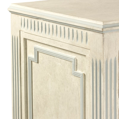 Scandinavian Chest with Rounded Legs and Blue Trim | Le Chateau | European Luxury Furniture in Atlanta