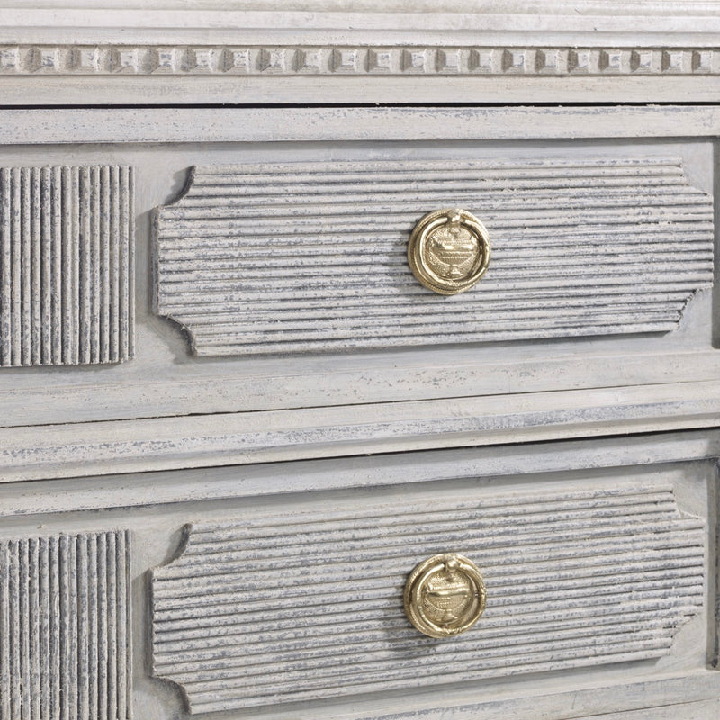 Swedish Reeded Block Bachelor Chest | Le Chateau | European Luxury Furniture in Atlanta